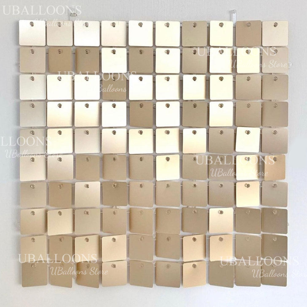 Sequin Fabric Panel - Matowe panele tła w kolorze szampańskiego