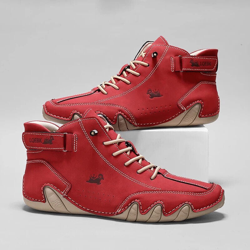 Guipure Lace Panel - Skórzane buty codzienne, sneakersy męskie, modne