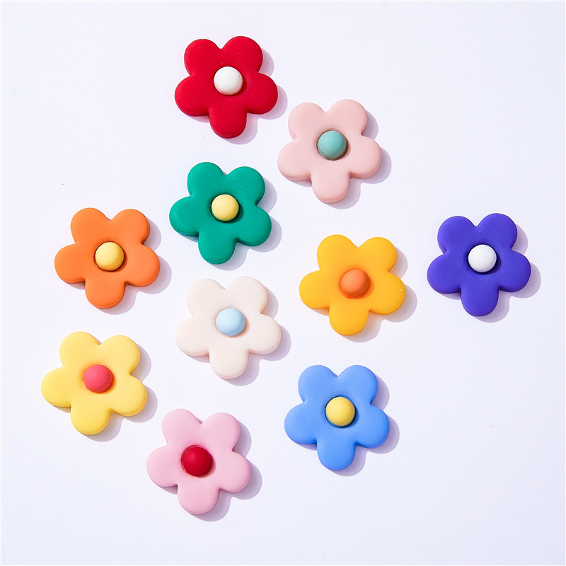 Christmas Craft Embellishment - 10 szt. żywicznych kwiatów, kaboszony z