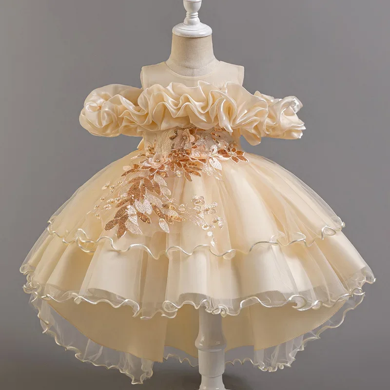 Lace Ribbon Trim - Modne sukienki dla dziewczynek na wesele