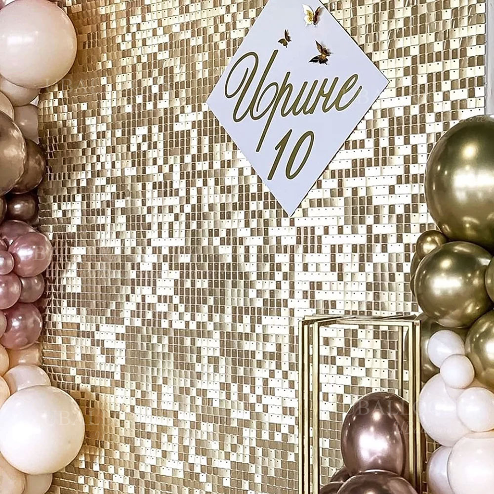 Panele tła w kolorze szampańsk – Sequin Fabric Panel recenzja i cena