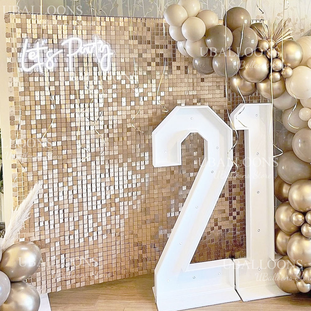 Matowe Beżowe Złote Brokatowe  – Sequin Fabric Panel recenzja i cena