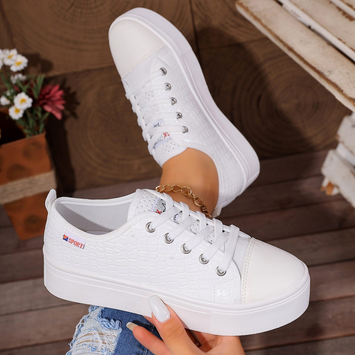 Nowe damskie płaskie buty codz – Guipure Lace Panel recenzja i cena